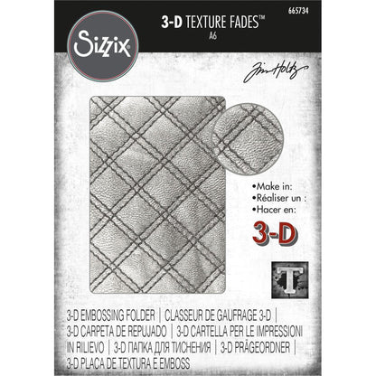 Quilted - 3D Texture Fades Embossing Folder ... by Tim Holtz and Sizzix (no.665734).