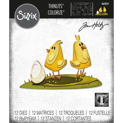 Papercut Chicks  ... Thinlits - Colorize Die Cutting Templates by Tim Holtz and Sizzix (no. 665854).