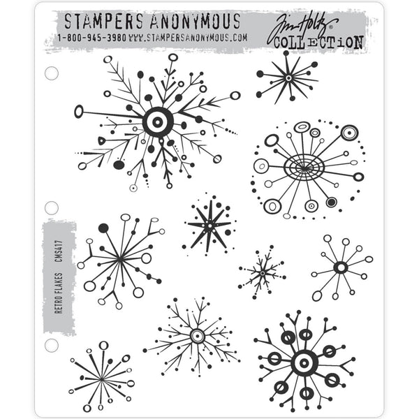 Tim Holtz Cling Stamps - Retro Flakes