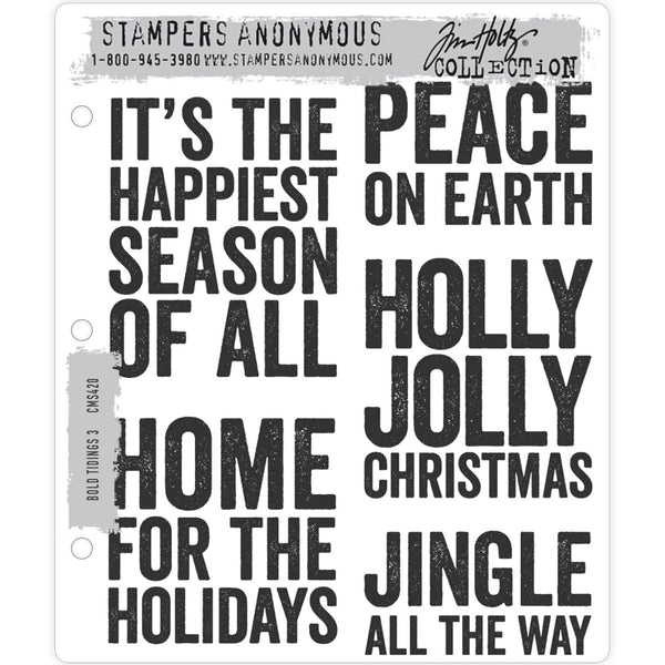 Tim Holtz Cling Stamps - Bold Tidings set 3
