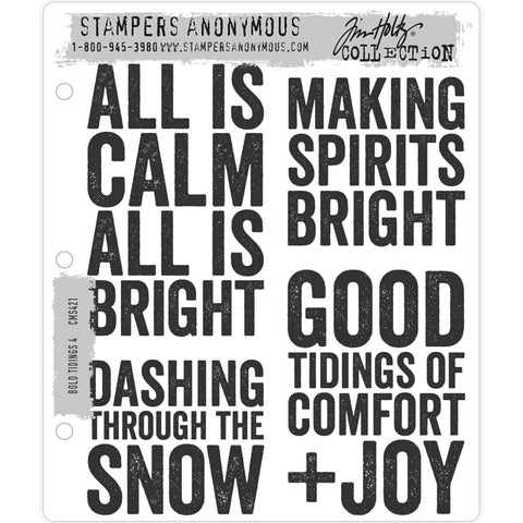 Bold Tidings CMS421 Tim Holtz Cling Stamps