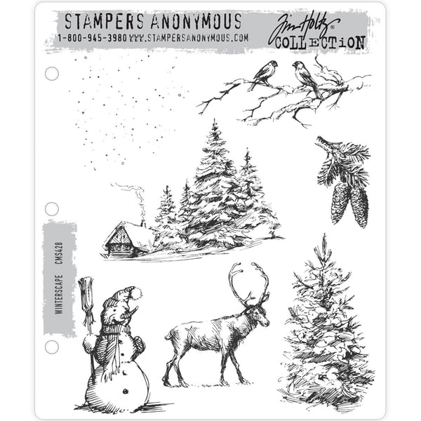 Tim Holtz Cling Stamps - Winterscape